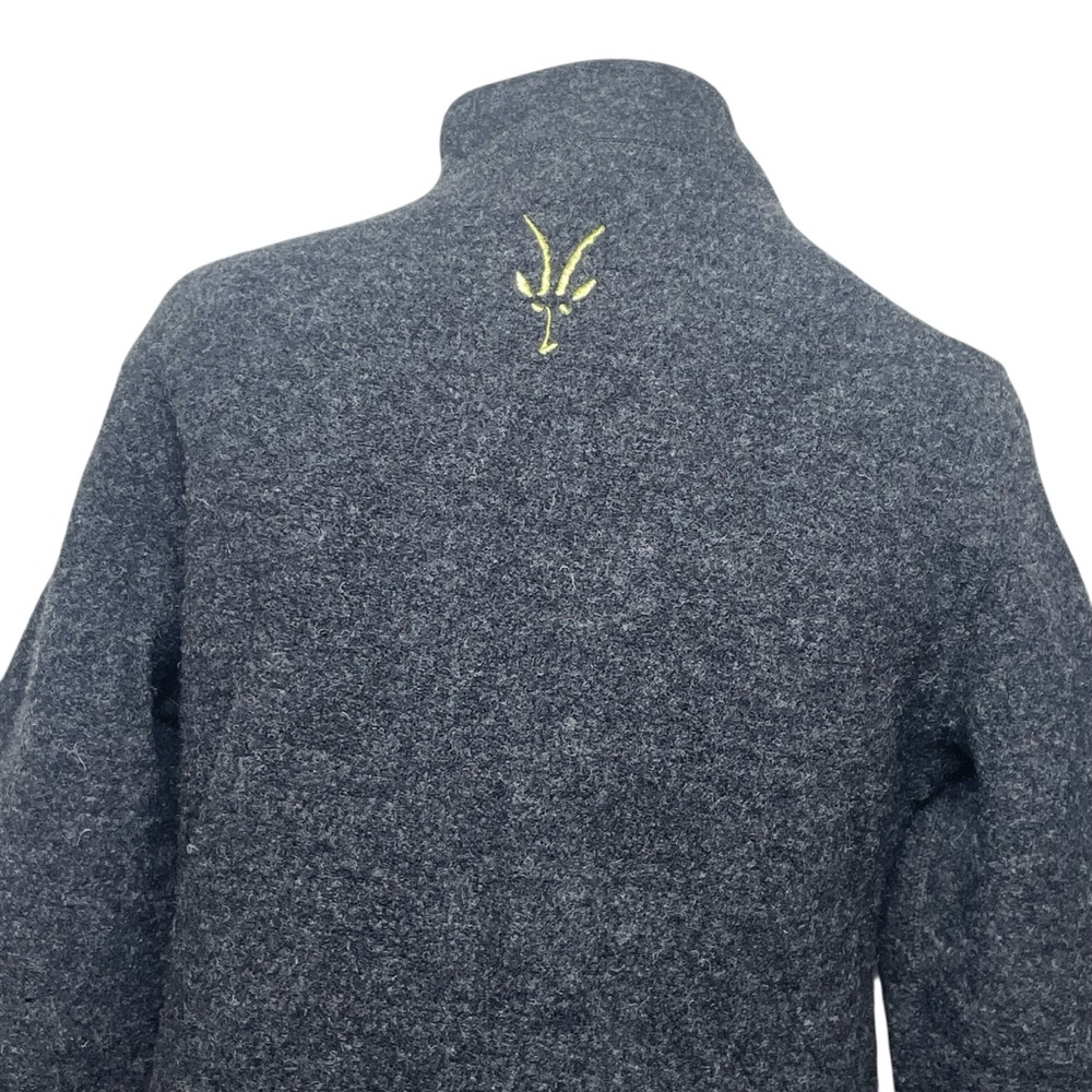 Ibex 100% Merino Wool Jacket Sweater Charcoal Gray Full Zip Fitted USA Made Med - Picture 11 of 16